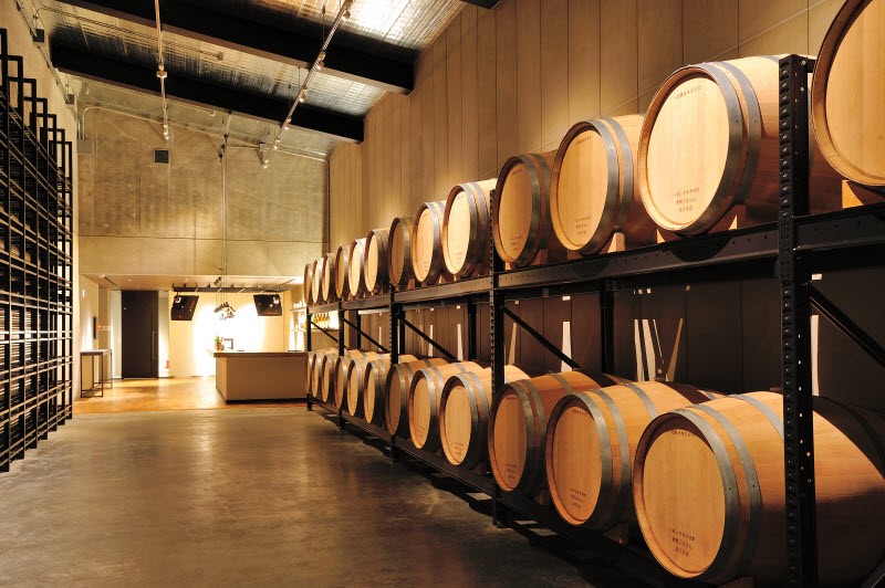 Barrels of sake at the esteemed Haikkaisan brewery in Niigata on Japan’s west coast