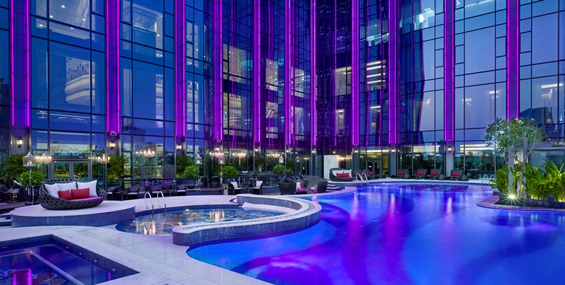 Don’t miss a beat with a pool in Saigon that plays music underwater